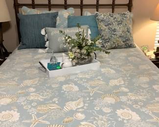Full view of metal bed.  Price: 650.00 with springs and mattress included.