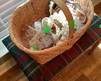 Basket with lively sea shells.