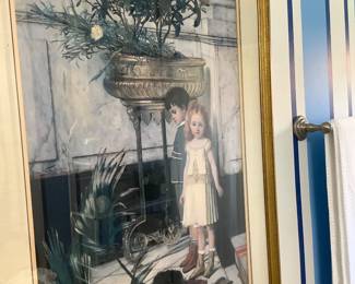Large beautiful picture in bath.