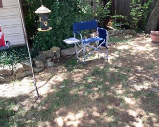 Blue fold up chairs with tray. & cup holder.  Price:  45.00 each