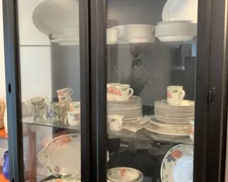 Black China cabinet with glass shelves.  Price:  240.00