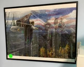 Puzzles. This  one with Eagle has been put together with Eagle and flag.