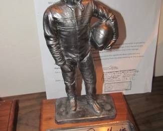 1990s Pewter Drag Racing Sculptures Signed by "Big Daddy" Don Garilits