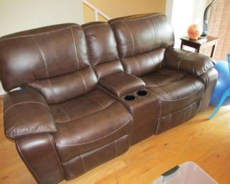 Leather Electric Dual Recliner Sofa
