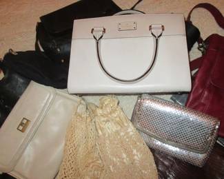 Vintage and modern handbags! Extraordinary labels: Kate Spade, Etienne Aigner, Virginia Art, Whiting and Davis, and more. These bags date from the 1890s to the present.