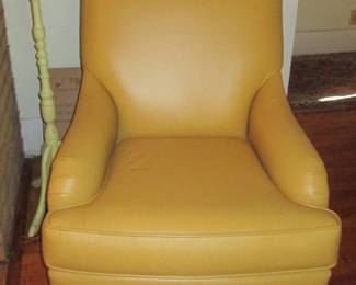 Leather chair from Doma. Beautiful, comfy, and on casters!