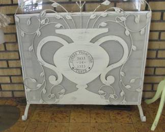 Vintage steel firescreen, painted & stenciled by Urban Twiggs. What an eye-catching focal point for your fireplace.