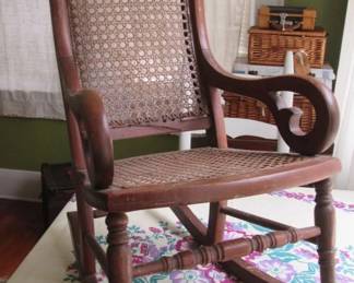 Victorian handmade child's rocker with full provenance. This little charmer held my godmother as a toddler, in Boston. She studied nursing with Clara Barton!