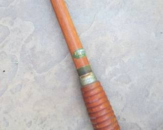 1950s wood fishing pole and reel! Very good condition. Reel is still wound with my Dad's line from the 50s.