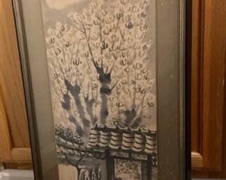 Framed Asian Art Painting