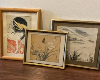 3 Framed Asian Art Prints