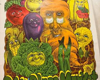 Signed Pike Place Market Poster 1980 Sandoval