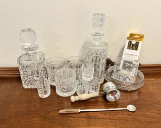 Cut Crystal Decanters Shot Glasses  Barware