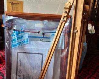 Painters Easel and Painting Supplies