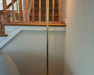 Brass Floor Lamp with Frosted Glass Shade