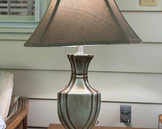 Art Deco Style Table Lamp with Fluted Urn Base
