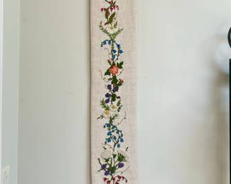 Embroidered Floral Bell Pull