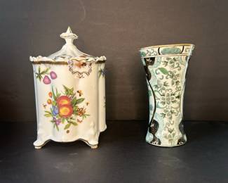 I. Godinger & Co. Porcelain Lidded Jar and Decorative Vase