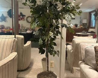 Artificial Ficus Tree in Woven Basket Planter