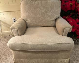 Upholstered Armchair with Skirted Base