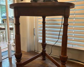 Vintage Wooden Pedestal Table