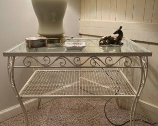Vintage Russell Woodard Style Wrought Iron Side Table