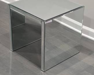 Mirrored Cube Accent Side Table second image