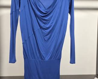 BCBGMAXAZRIA Royal Blue Cowl Neck Long Sleeve Dress