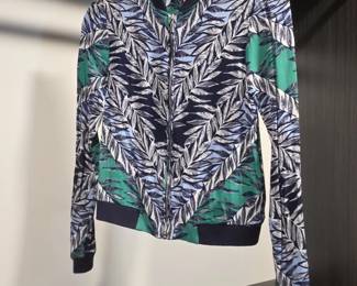 Laundry by Shelli Segal Palm Leaf Print Bomber Jacket