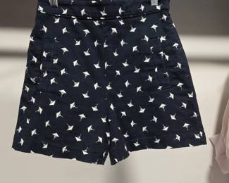 Zara Basic Navy Blue Martini Glass Print Shorts