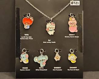 BT Character Charm Necklace Set