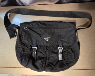 Prada Tessuto Nylon Double Buckle Messenger Bag
