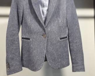 Zara Basic Grey Textured Blazer