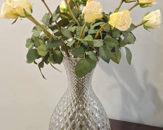 Cut Crystal Vase with Diamond Pattern  Hoosier Glass
