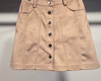 Zara Faux Suede ButtonFront ALine Mini Skirt