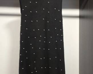Zara Black Pearl Embellished Mock Neck Sleeveless Mini Knit Dress