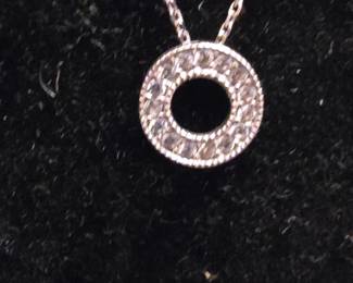 Sterling Silver Circle Pendant Necklace second image