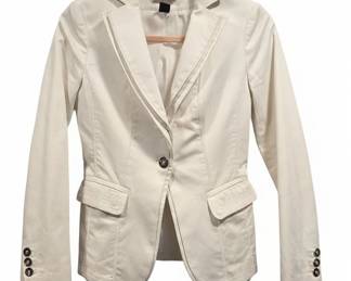 White House Black Market Womens Tailored Blazer with Chain Detail