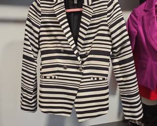 Mango Suit Striped DoubleBreasted Blazer