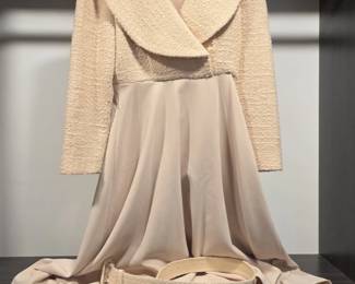 Millrunya Cream Boucl and Solid Dress