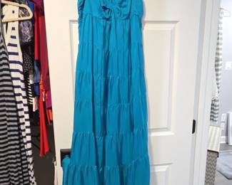 Turquoise Tiered Maxi Dress
