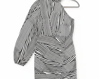 Lea  Viola OneShoulder Striped Mini Dress