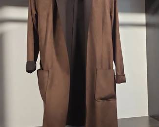 Zara Basic Faux Suede Hooded Belted Coat