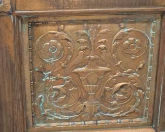 Pair of Ornate Architectural BronzeClad Doors with Putti Reliefs 6.6 tall around 300lb each