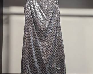White House Black Market Sequin Chevron Sleeveless Shift Dress