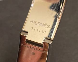 Herms Clic H Bracelet in Marron Glace Enamel