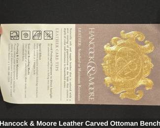 Hancock  Moore Leather Carved Ottoman Bench third image