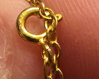 GoldPlated Sterling Silver M Initial Pendant Necklace second image