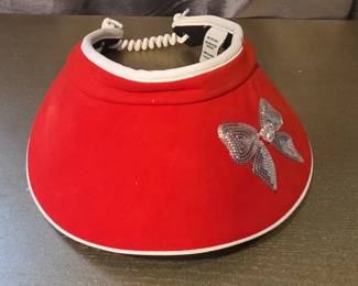 green lamb Red Sequin Butterfly Sun Visor