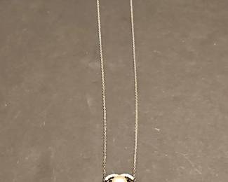 ChanelStyle CC Logo Faux Pearl Necklace with  Stamp